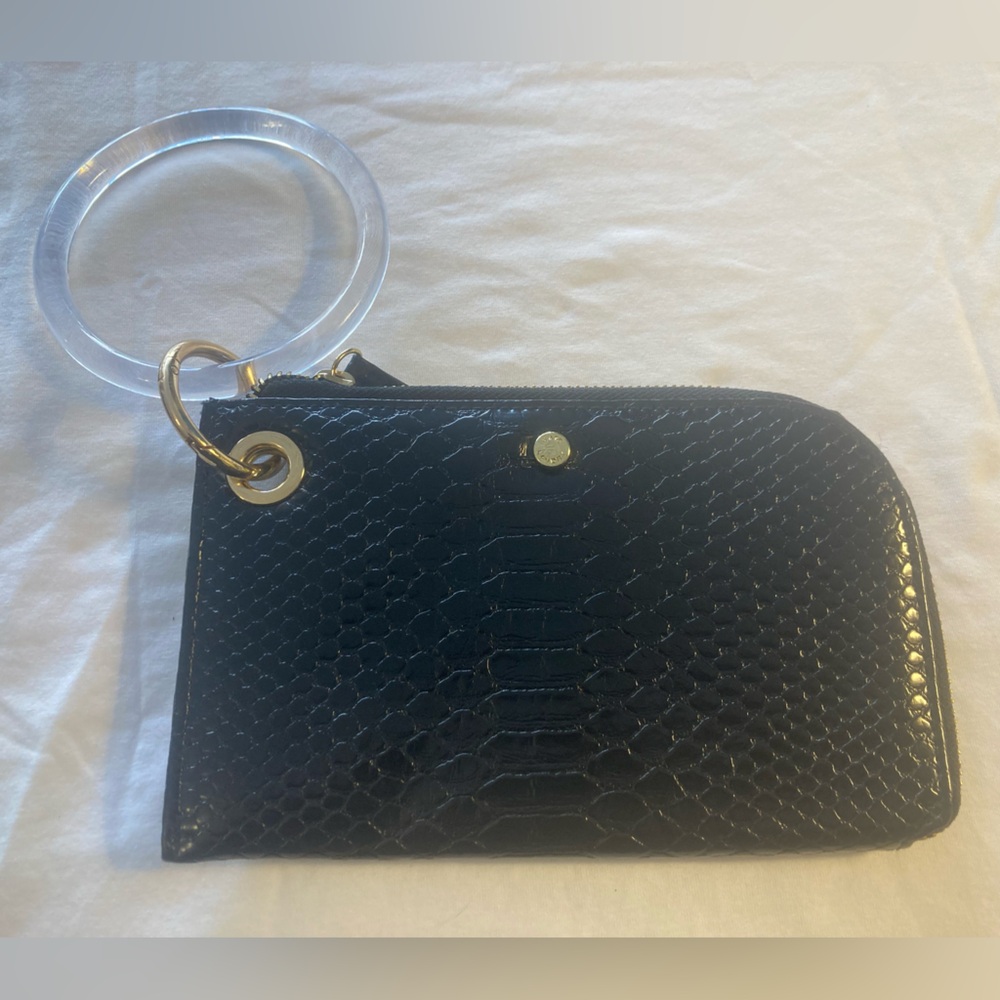 Kate Landry Black Snakeskin Wristlet with Clear Bracelet - EUC - Picture 3 of 15